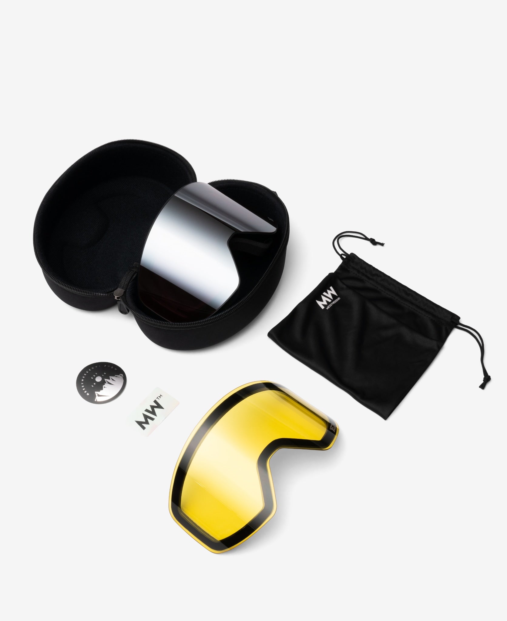 MESSYWEEKEND CLEAR XE2 ブラックシルバーミラー ゴーグル CLEAR XE2 - Black Silver Mirrored