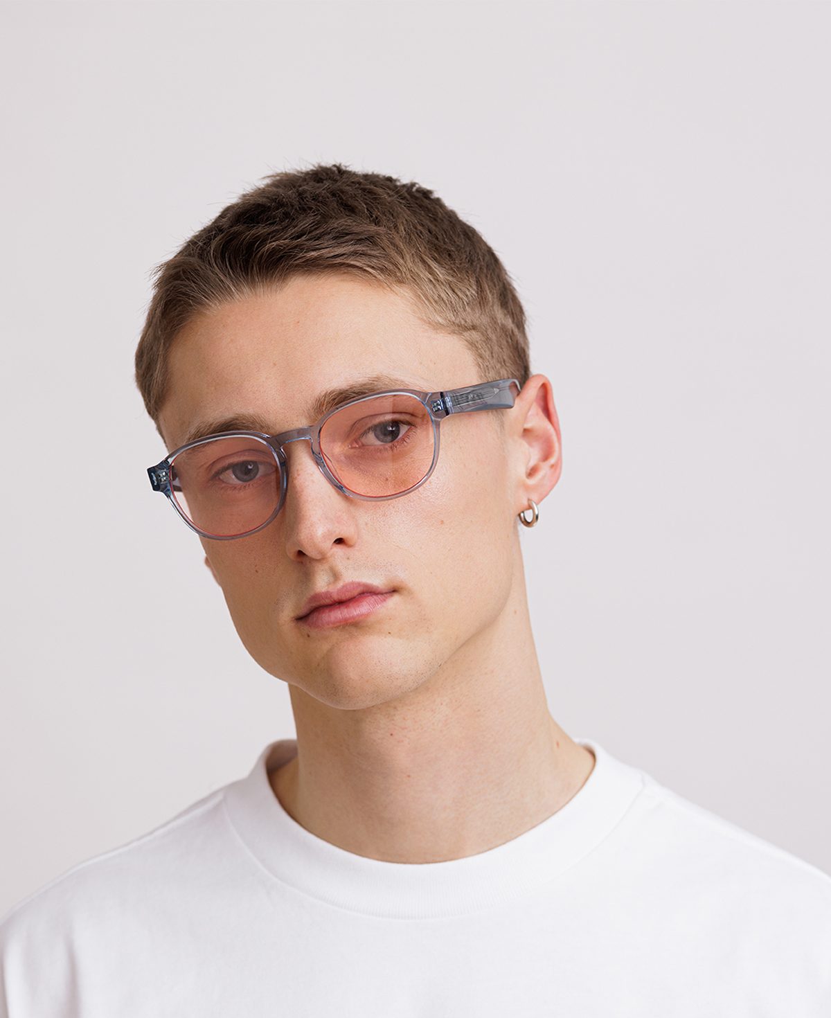 RYAN REVEAL - Transparent Blue / Transparent Peach-red tint